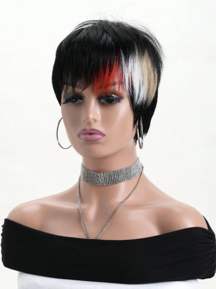 Diadema Peluca Afro Lisa 26 Pulgadas Peluca de Diadema Afro Lisa Cabello Humano Sin Pegamento Pelucas de Cabello Humano Hechas a Máquina Sintéticas