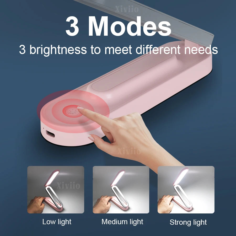 LED Desk Lamp for Office Home & Battery Operated Lamp Rechargeable Lamp Foldable,Portable, Small Desk Lamp Wireless Reading Lamp