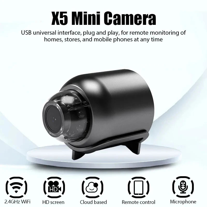 Cámara de seguridad IP interior WiFi de 1080P HD con visión nocturna IR y grabadora de vídeo, monitor remoto antirrobo, cámara usb