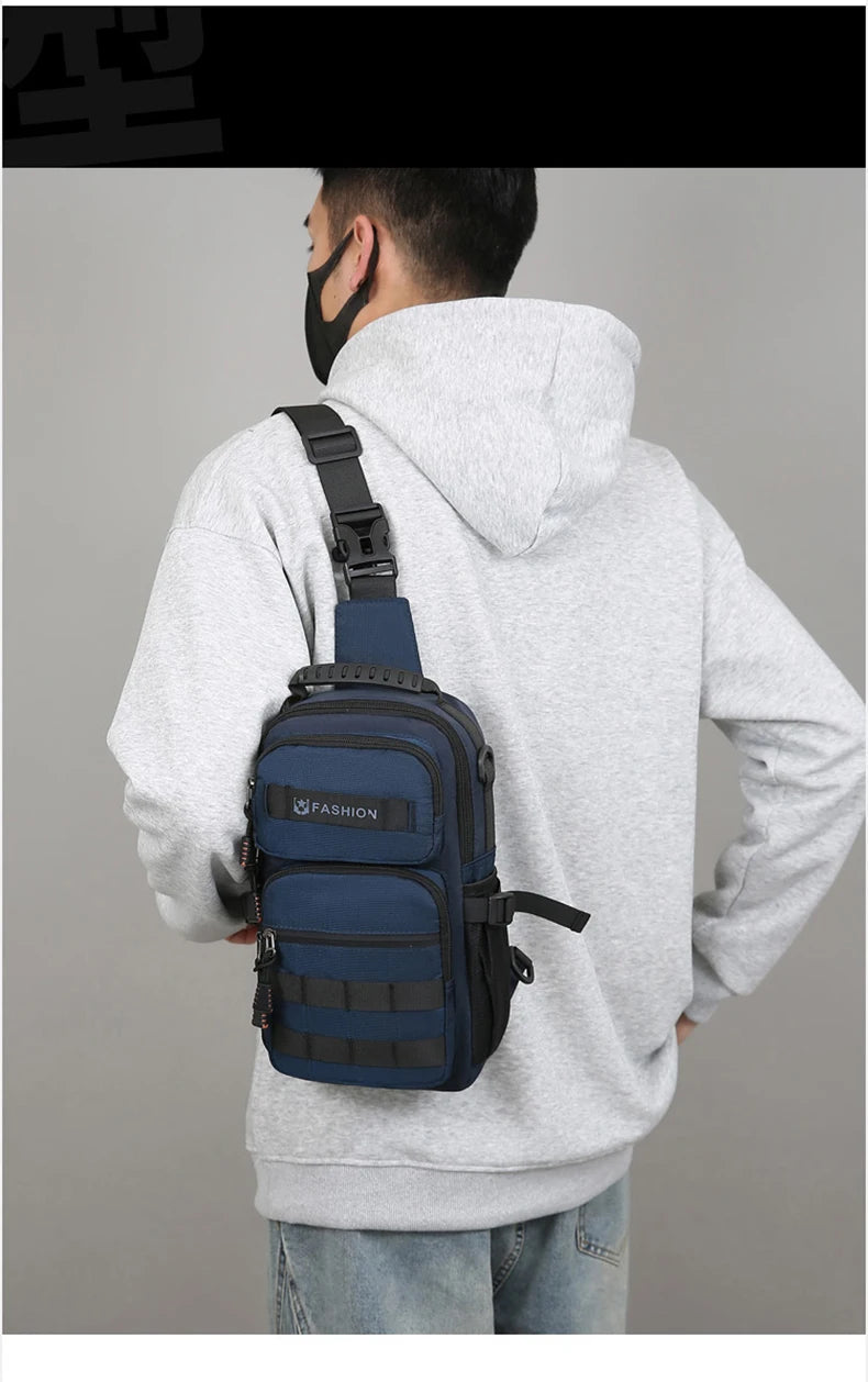 Sac de poitrine de randonnée, sac à dos de voyage multifonctionnel Molle, sac à main léger, pochette pour équipement d'escalade de cyclisme en plein air, grand sac amusant