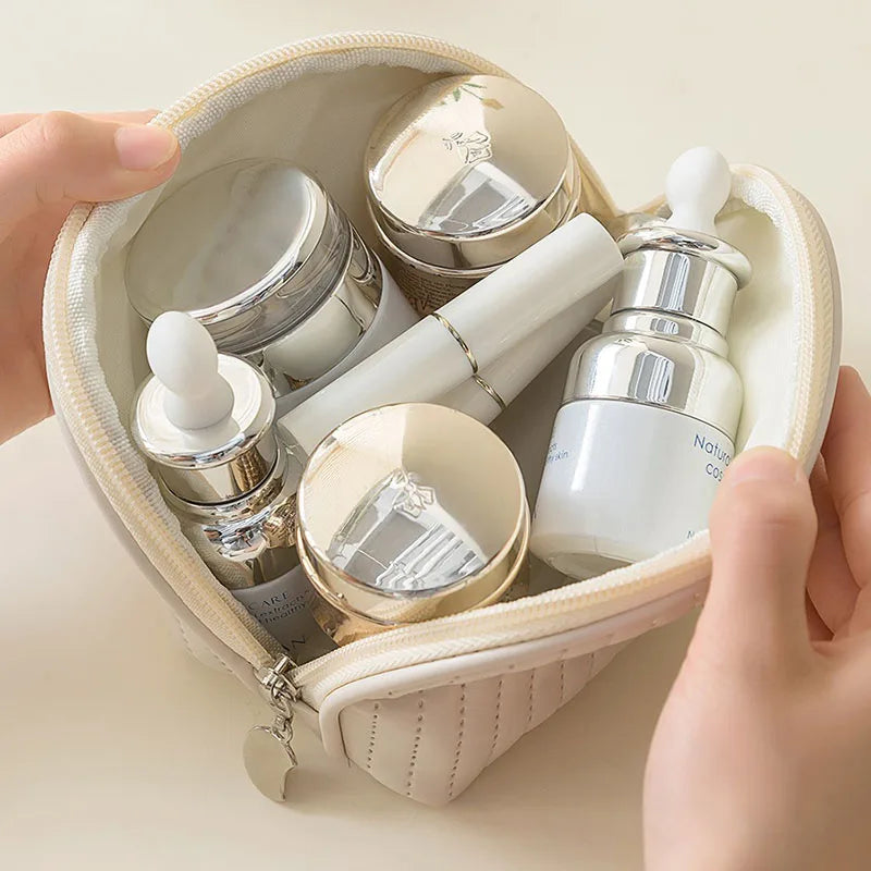 Bolsa de maquillaje de gran capacidad, estuches de cosméticos para mujer, organizador de maquillaje, neceser de belleza portátil, artículos de viaje esenciales, neceser de aseo.