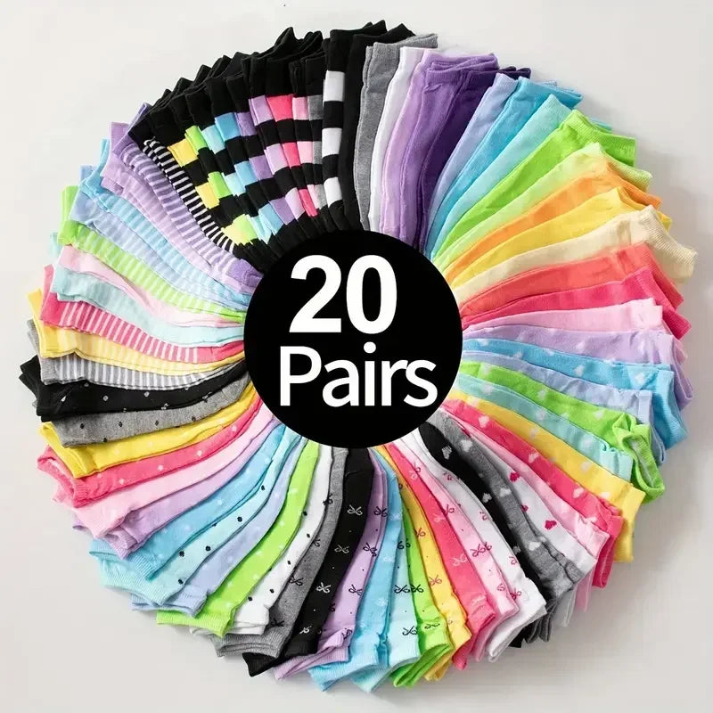 Heart Print Ankle Socks