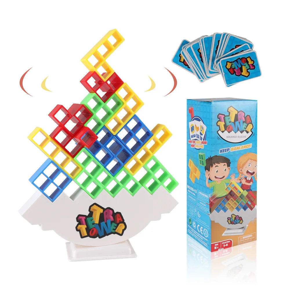 16-64 Jouets de construction Blocs de construction russes Jeu de tour Tetra Jeu de table d'empilage d'équilibre de balançoire pour enfants et adultes