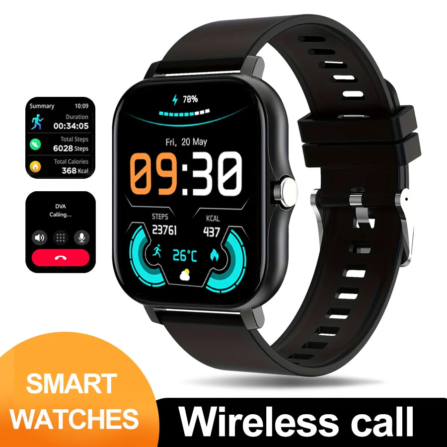 Reloj inteligente con llamada Bluetooth, smartwatch con dial táctil para Android, música, rastreador de actividad física, relojes deportivos