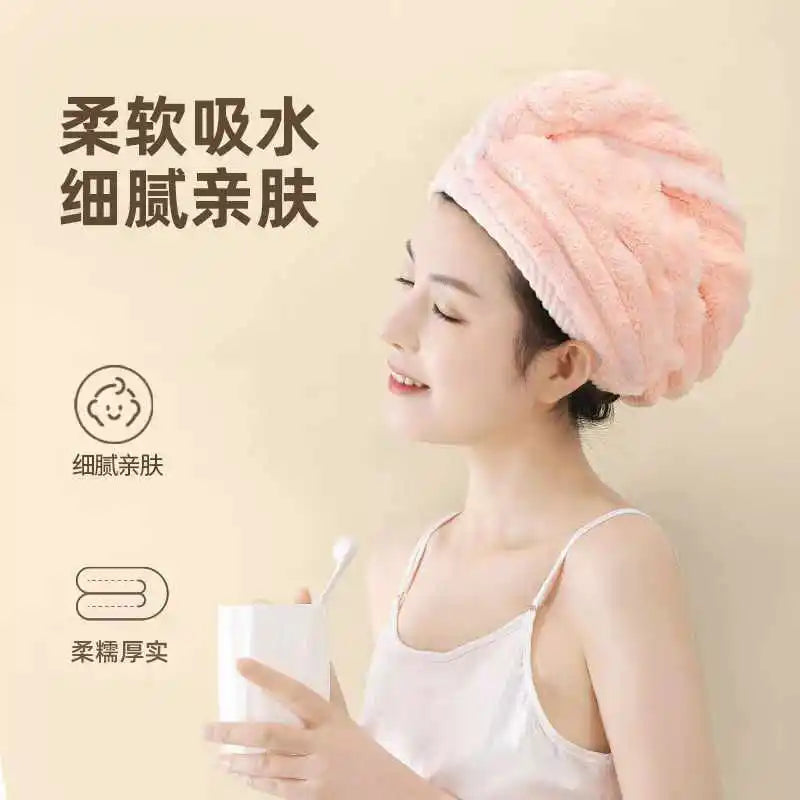 Gorro para el pelo seco para mujeres, pañuelo engrosado y súper absorbente para secar el pelo, gorro de secado rápido, toalla para el pelo seco