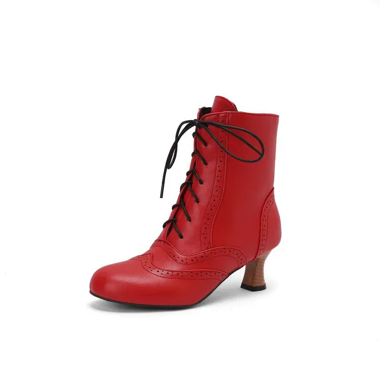 Botines de Moda Nuevos para Mujer Botines Cortos de Cuero de Alta Calidad para Mujer Zapatos Ligeros de Tacón Alto para Mujer Botas de Mujer