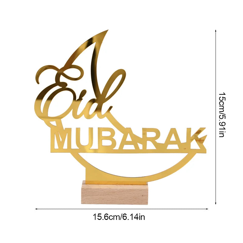 Décoration en acrylique pour Ramadan Mubarak, décoration pour la maison, fête musulmane islamique, cadeau de l'Aïd al-Adha