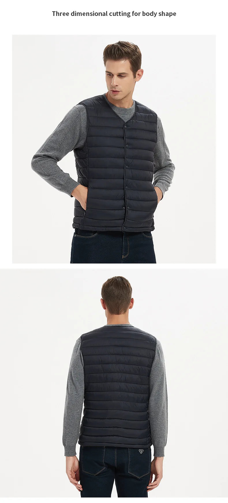 Men Vest Jacket Warm 2024 Autumn Winter Casual Sleeveless Coats Down Cotton Waistcoat Solid Color Male Buttons V-neck Outerwear