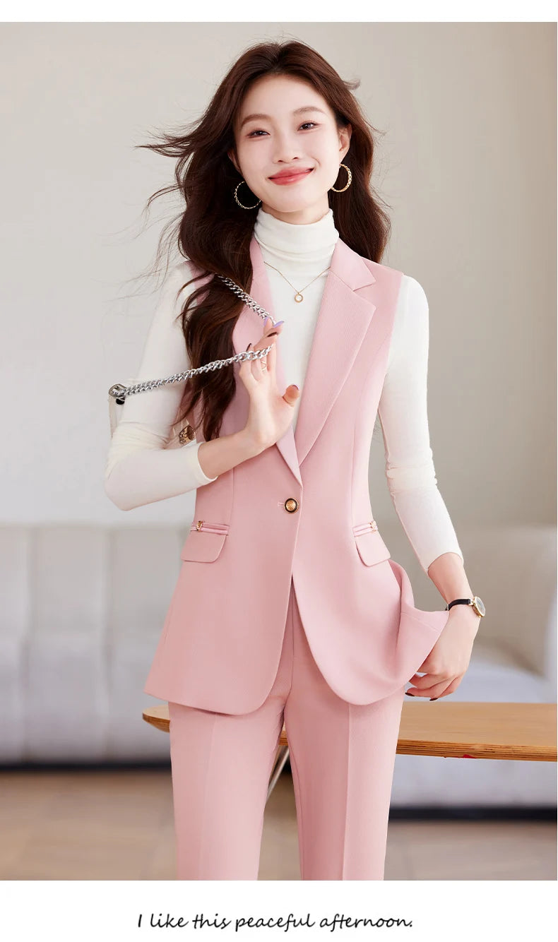 Women Pants Sets Off Shoulder Sleeveless Vest Top Female Pencil Pants Women 2 Piece Set Outfit Elegant Women's Pants Suit