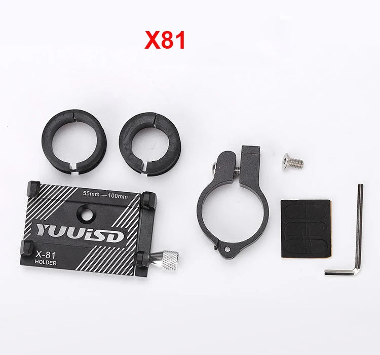 Soporte para teléfono de bicicleta, patinete, motocicleta, aleación de aluminio, antideslizante, clip GPS, soporte universal para teléfono de bicicleta