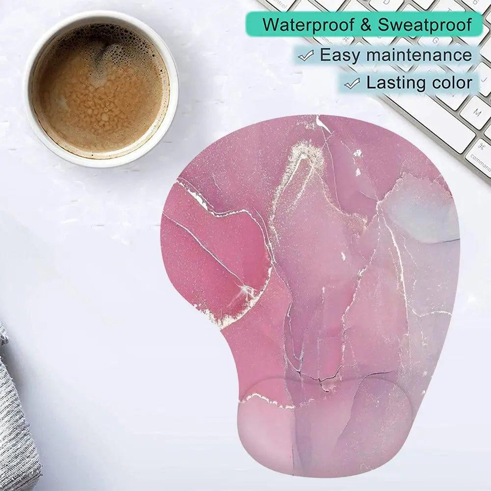 Alfombrilla de ratón de silicona con reposamuñecas, soporte ergonómico para la mano, alfombrilla antideslizante para ratones de juego, alfombrilla suave para ordenador de escritorio o portátil