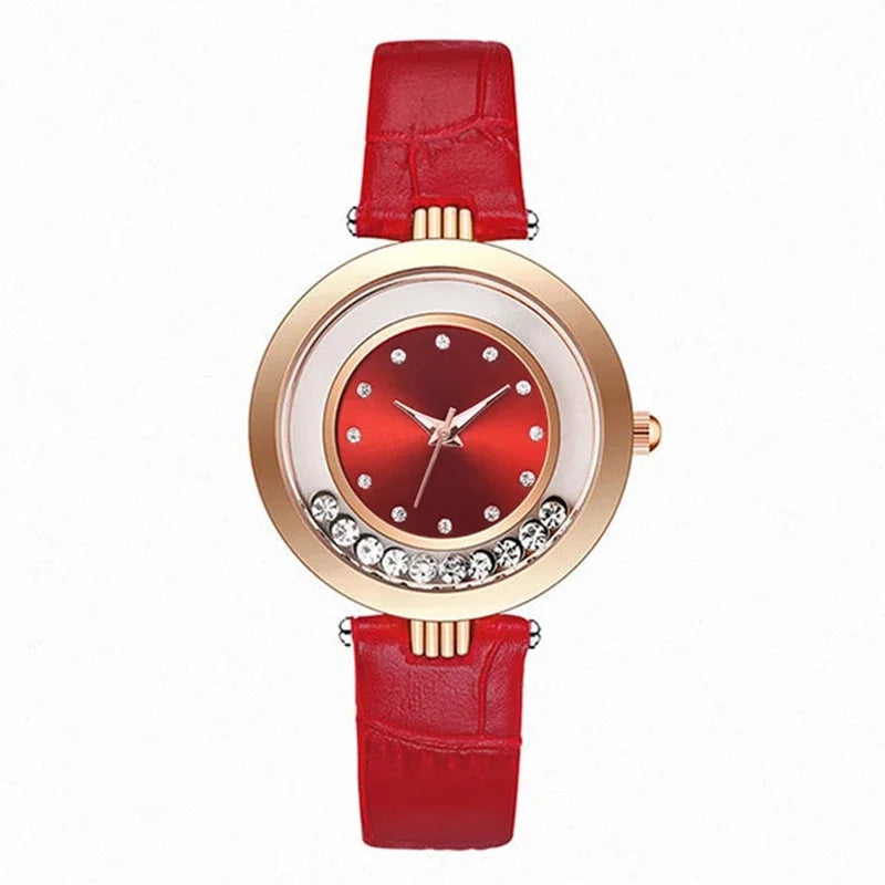 Relojes para mujer, lujo femenino, temperamento, reloj de mujer, correa de cuero, reloj de diamantes, reloj analógico de cuarzo, Reloj Mujer, Montre Femme