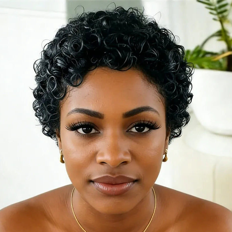 Peluca Pixie Rizada Afro de 4"