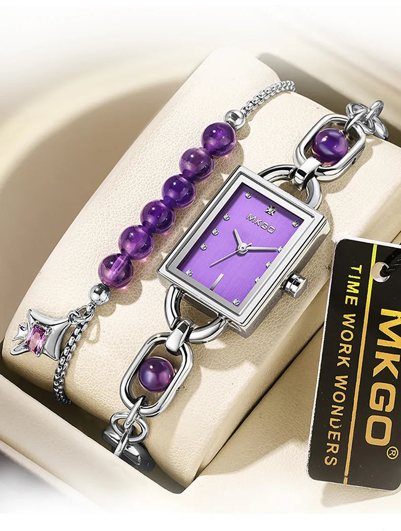 Reloj de mujer de lujo ligero con cristales exquisitos y pulsera de esmeraldas medievales, relojes de cuarzo de moda para mujer y accesorios