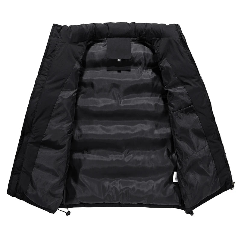 Chaleco de hombre, chaqueta de invierno, abrigo casual, chaquetas cálidas sin mangas, chaleco de moda acolchado de algodón para hombre, cortavientos para escalar al aire libre