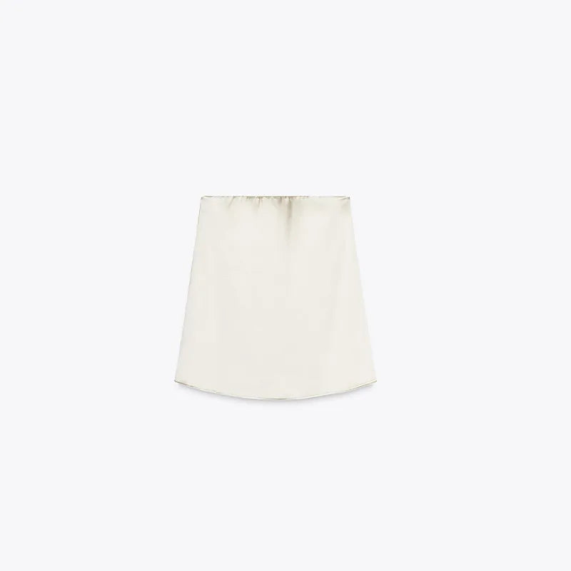 Elegantes Conjuntos de Pantalones de Satén para Mujer, Blusas sin Mangas sin Espalda Tipo Tubo, Pantalones de Pierna Ancha con Cremallera, Trajes de Vacaciones de Verano 2025 para Mujer