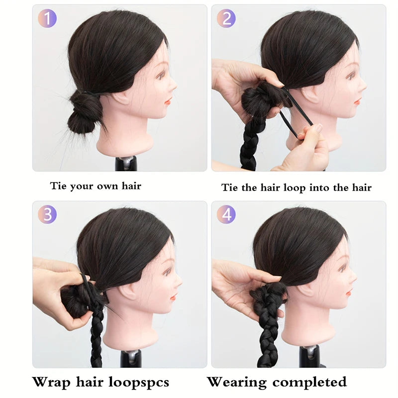 Trenza Postiza de Fibra Sintética con Mechas Láser de Moda para Niñas, Estilo Urbano, Uso Diario, Fiesta