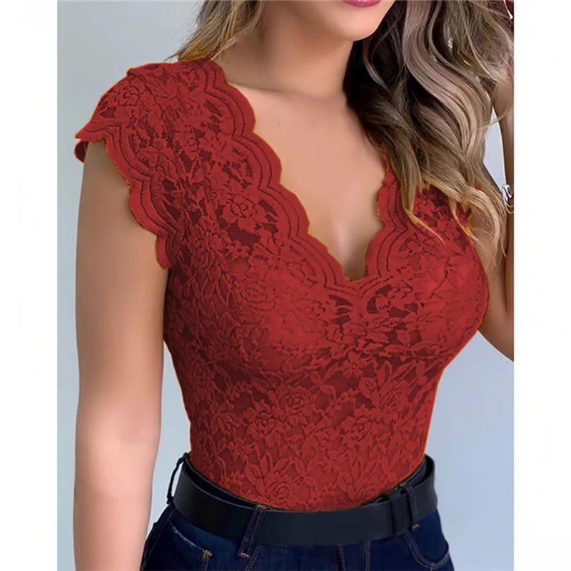 Tops para mujer, verano, sexy, cárdigan de encaje de ganchillo, color sólido informal, top de encaje calado de moda para mujer