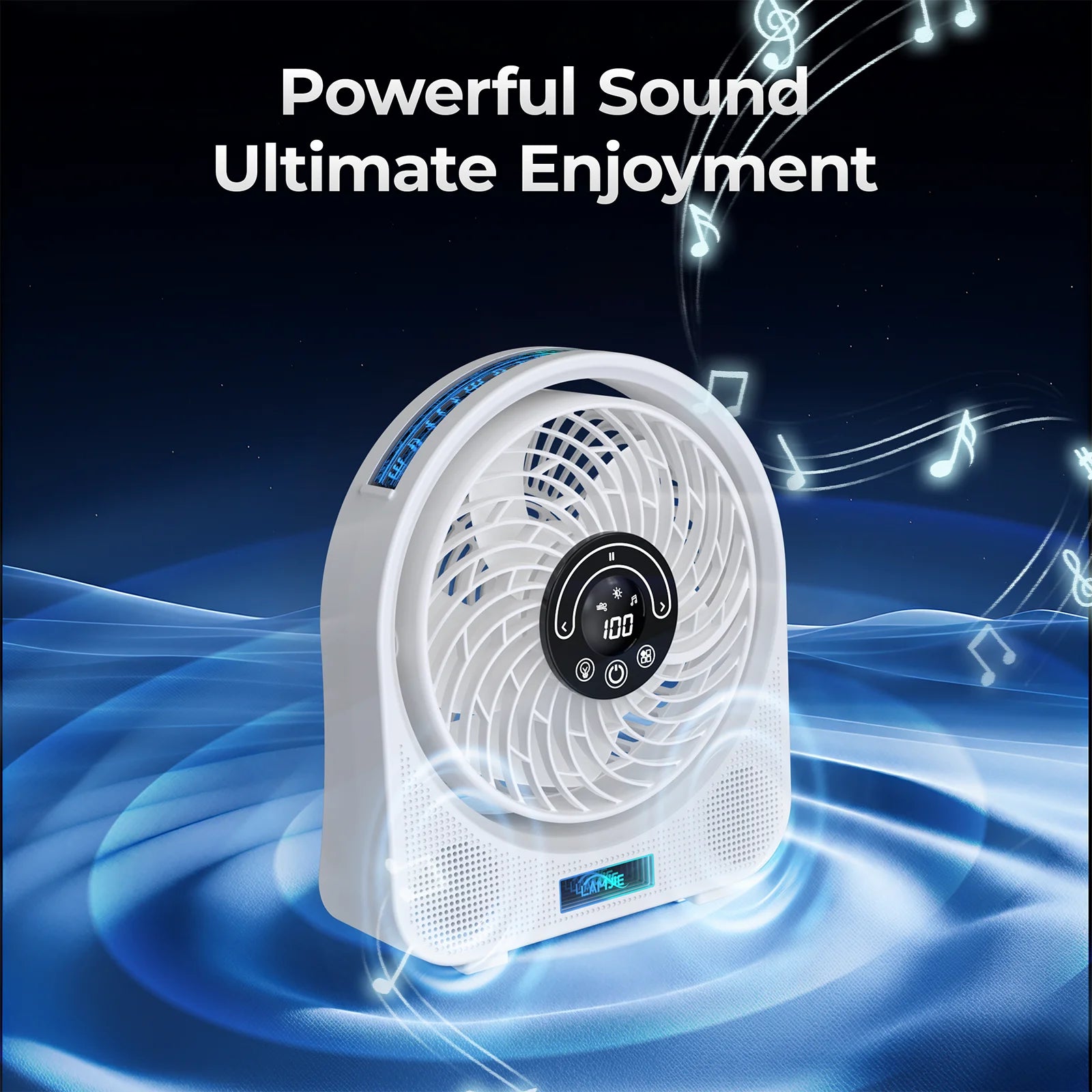 Desktop Bluetooth Music Fan Wireless Speaker USB Quiet Mini Fan for Home Office