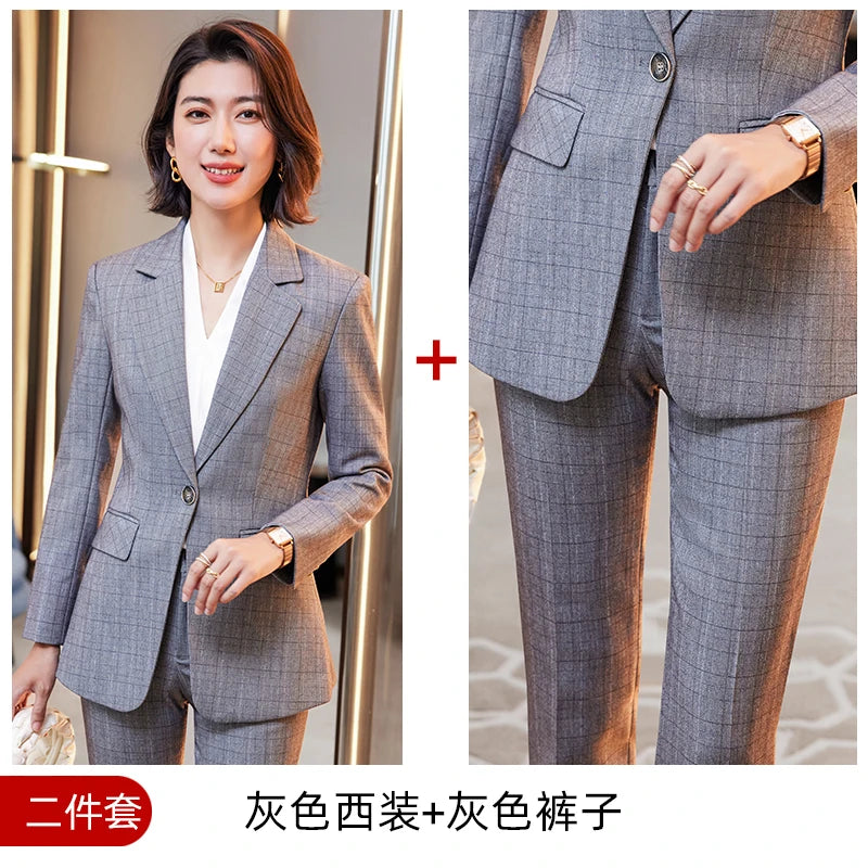 AIyssa - Profesjonell drakt for kvinner, høst- og vinterklær, nye bukser av høy kvalitet, showtid, øker temperamentet