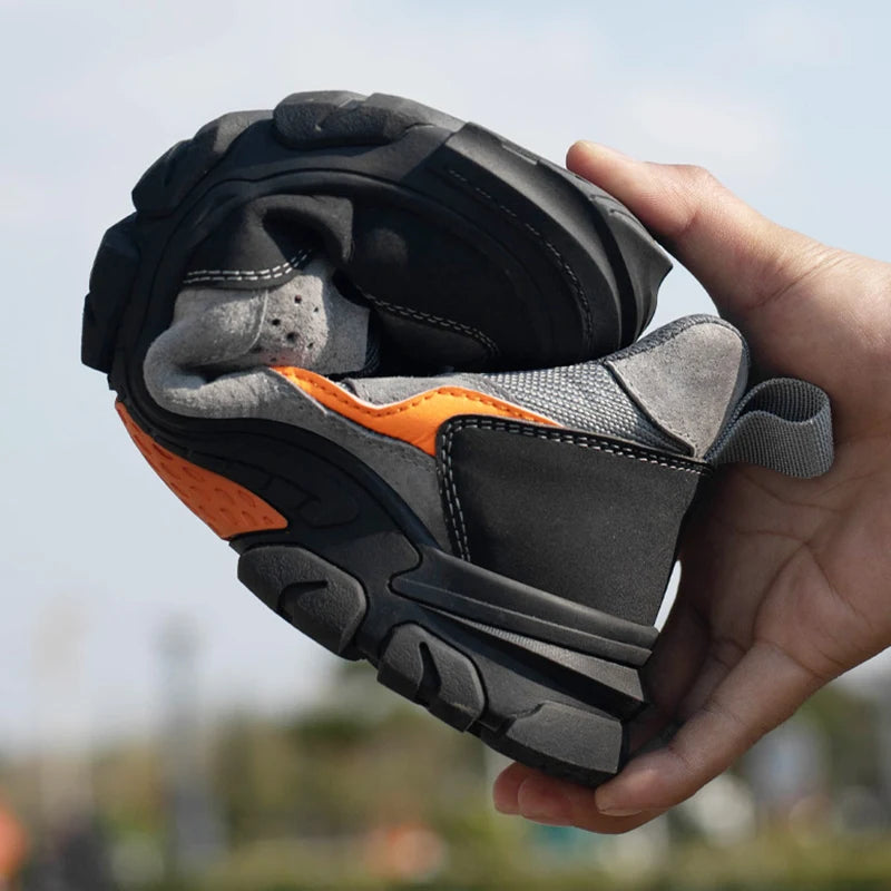 Zapatos de seguridad para hombre con puntera de plástico, botas de seguridad ligeras y a la moda, zapatillas de trabajo cómodas, anticalado, calzado indestructible.