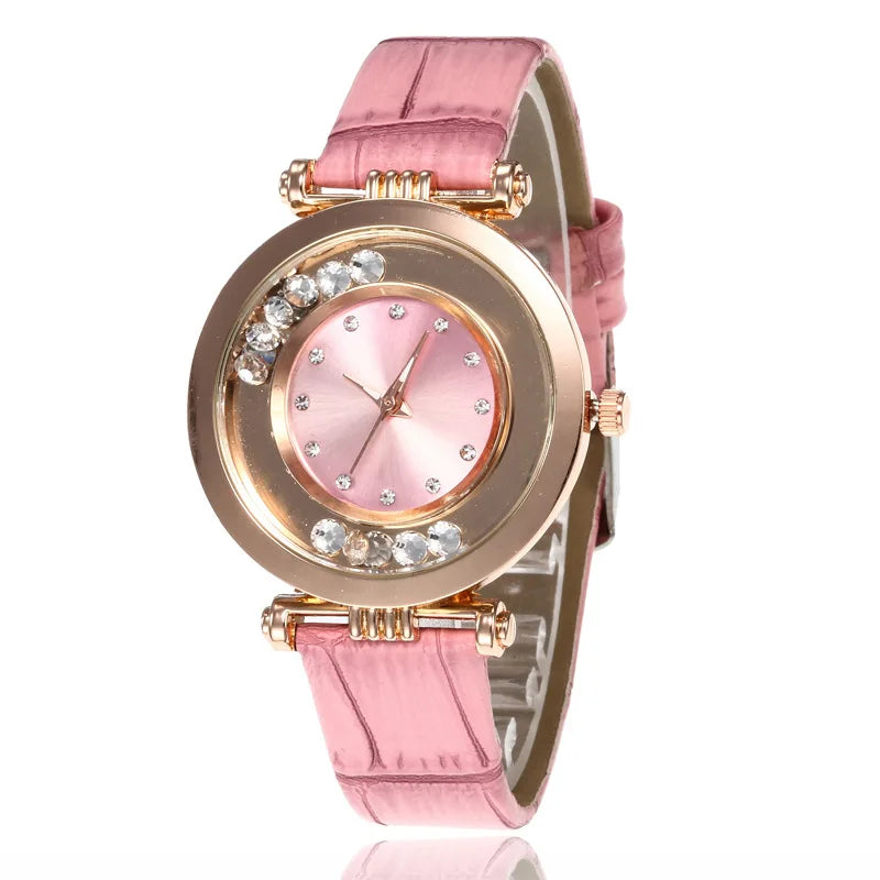 Relojes para mujer, lujo femenino, temperamento, reloj de mujer, correa de cuero, reloj de diamantes, reloj analógico de cuarzo, Reloj Mujer, Montre Femme