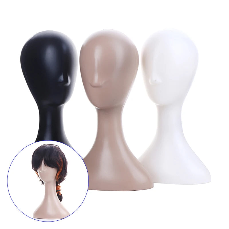 Pro Female Plastic Abstract Mannequin Manikin Head Model Wig Hat Hair Display Stand Holder