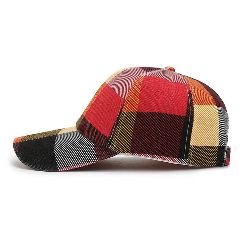 Gorra de béisbol de cuadros
