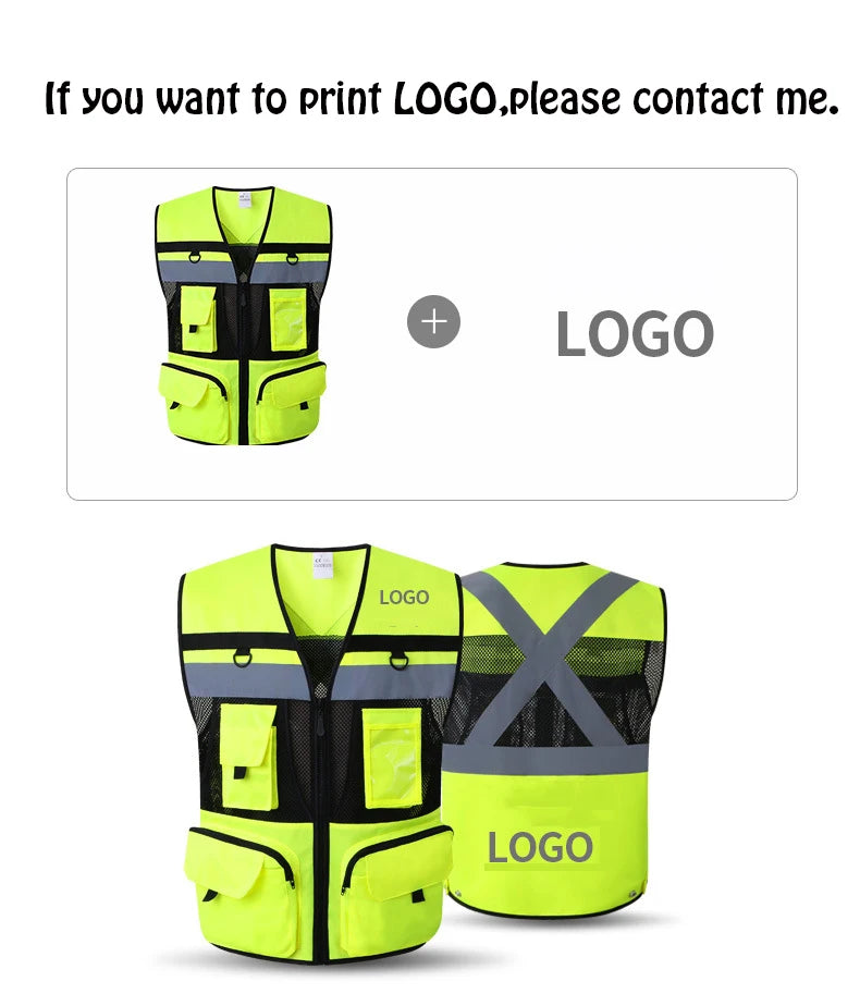 Arbeidsvest med multifunksjonelle lommer Arbeidsvest for menn Konstruksjon Byggearbeid Vester