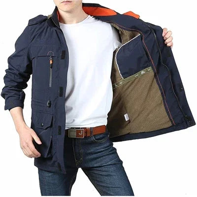 Ropa Hombre primavera otoño Chaquetas Casual Abrigos Senderismo Cortavientos Chaquetas con Capucha Moda Militar Cargo Bomber Chaquetas de Hombre