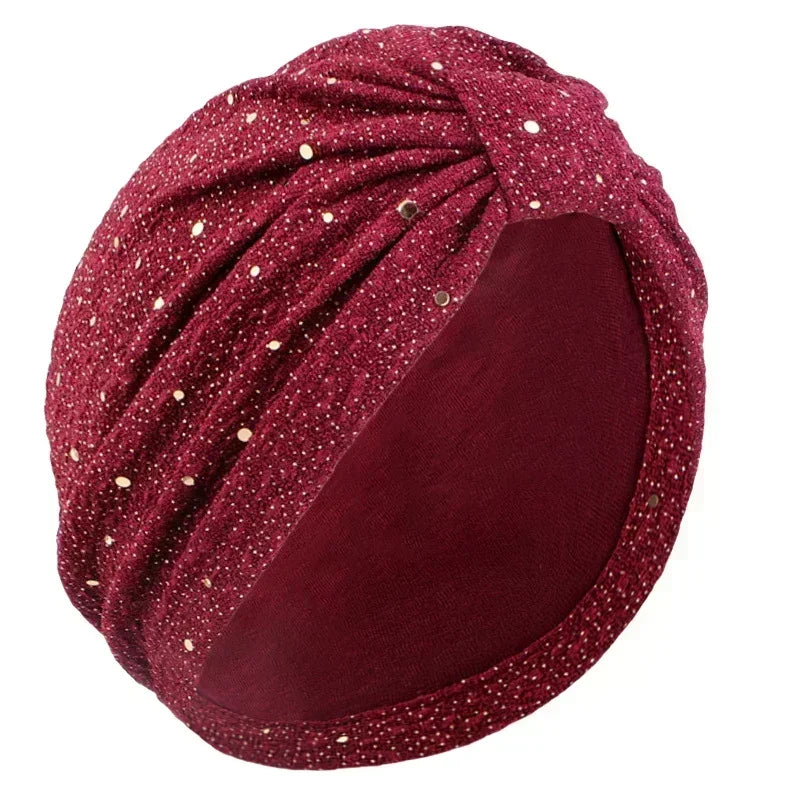 Women’s Sequin Knotted Turban – Elegant, Comfortable & Perfect for Any Occasion