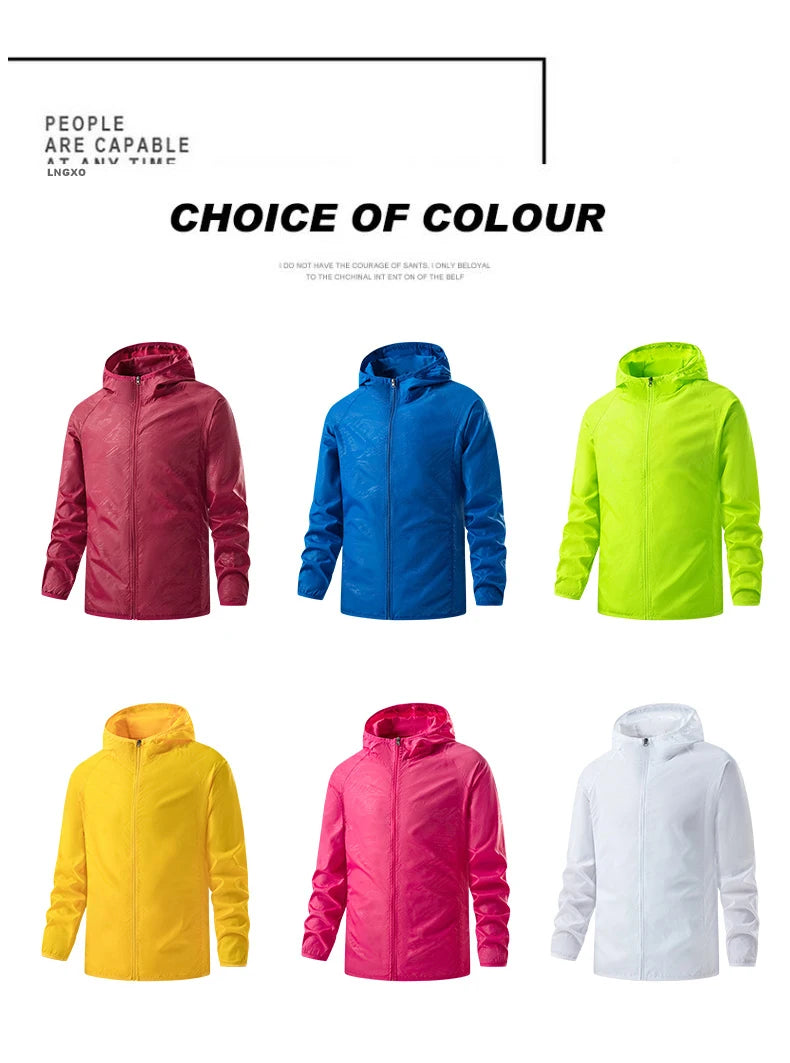 Chaqueta de senderismo JNLN para hombre y mujer, impermeable, con protección solar, cortavientos, unisex, para camping, escalada, para exteriores, impermeable, ropa portátil