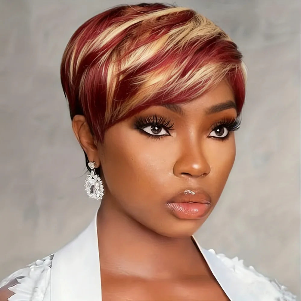 613 Red Pixie Wig