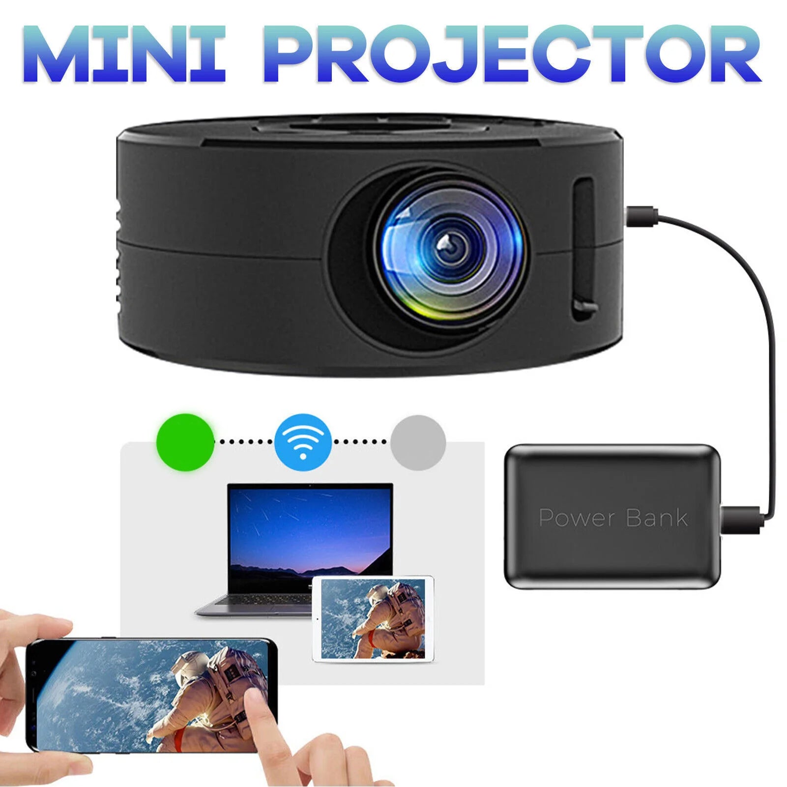 Projector Same Screen Function Small Home Projector Built in Speaker 1080p Eye Portable for Android for Phone