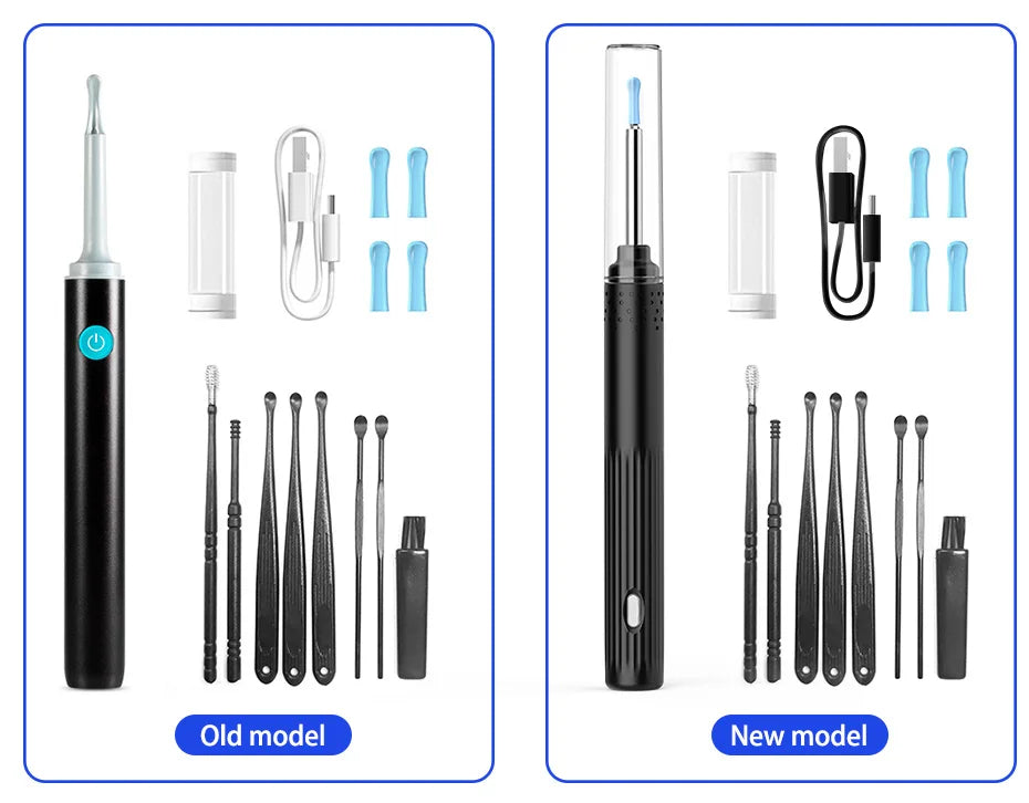 Cámara Endoscópica Visual Inalámbrica para Oídos Herramientas de Limpieza de Oídos Cuchara de Silicona Segura para Oídos Cámara de 5MP Removedor de Cerumen Otoscopio Luminoso