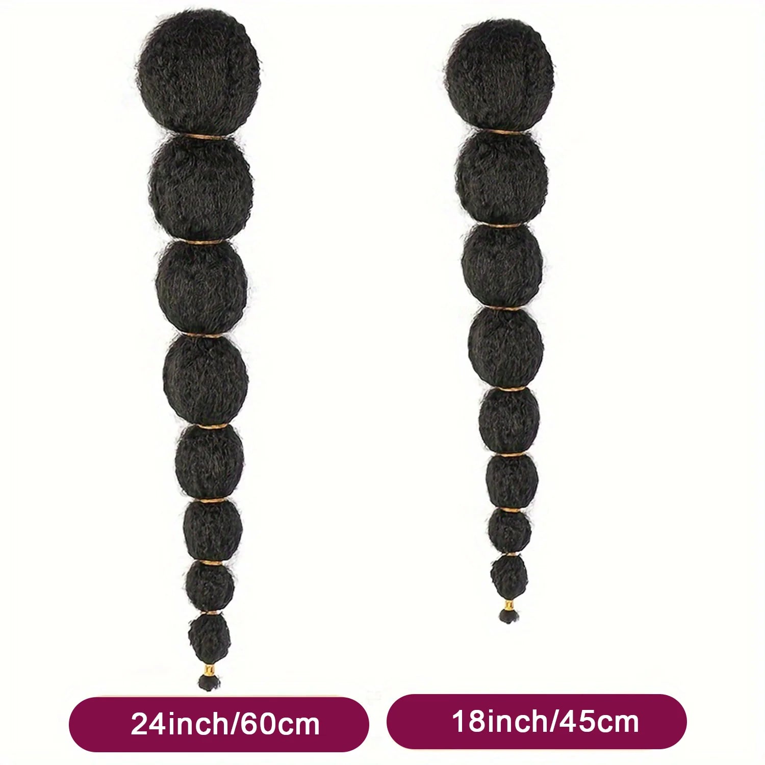 Kinky Afro Bubble Ponytail Extension for Women 18-28 Inch Long Drawstring Ponytail Natural Black Clip on Ponytails Synthetic