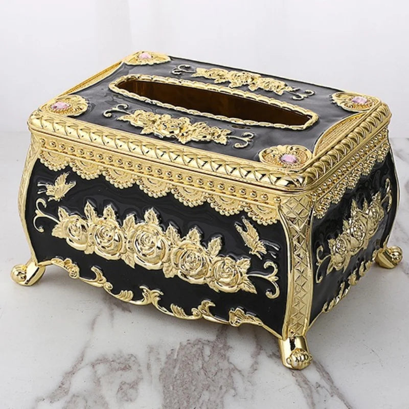 Servilletero de papel, estilo europeo, caja de plástico, dispensador de servilletas de cocina, organizador de almacenamiento de escritorio, decorativo para el hogar