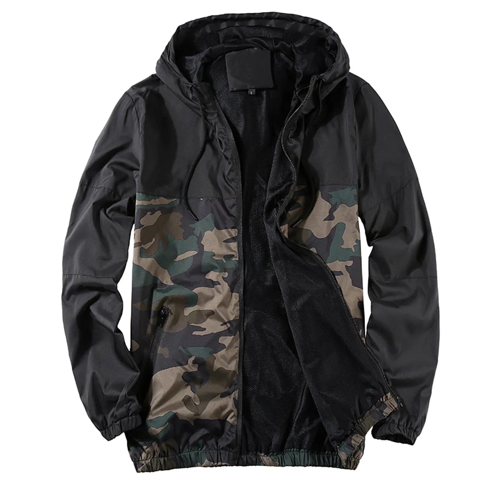 Chaqueta para hombre impermeable cálida rompevientos Ropa de hombre Primavera Otoño Camuflaje Patchwork Chaquetas