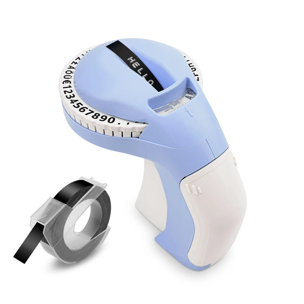 Portable Label Printer B90 Manual Typewriter DIY 3D Embossing Label Tape Handheld Label Maker DIY Sticker Mini Labeling Machine