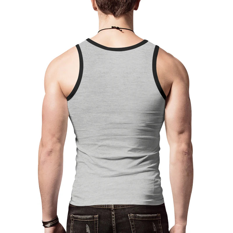 24 European and American cross-border new trendy American vests are worn inside slim casual sports men's summer base color-block
