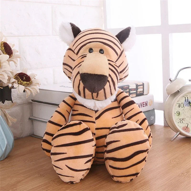 Stuffed Plush Animals Toys Soft Dolls Jungle Lion Elephant Tiger Dog Fox Monkey Deer Children Gift Kawaii Baby Kids Hobbie Toys