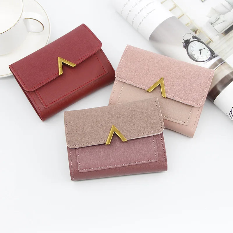 New Simple Short Women Wallets High Quality Card Holder Large Capacity Female Coin Purses Small Card Bag Wallet For Girls