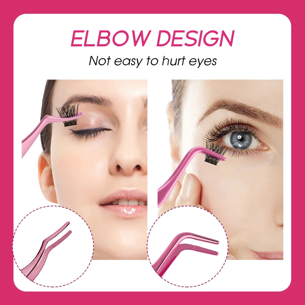 FADVAN Peine para pestañas Pinzas para pestañas postizas DIY, 1 pinza de acero inoxidable antiestática no magnética para maquillaje de ojos