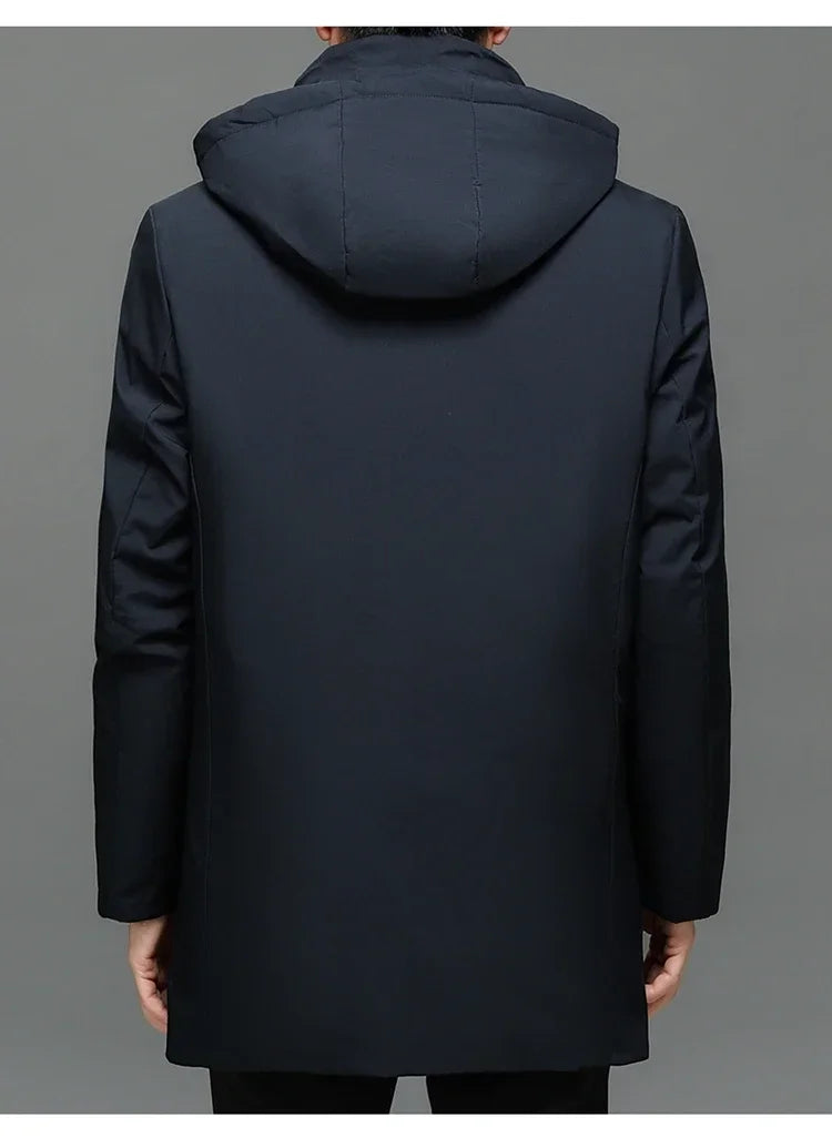 Chaquetas con capucha para hombre, ropa de abrigo informal, parkas largas para hombre, nuevas parkas impermeables y cálidas para otoño e invierno, abrigo tipo parka, 2 PIEZAS Parkas de invierno