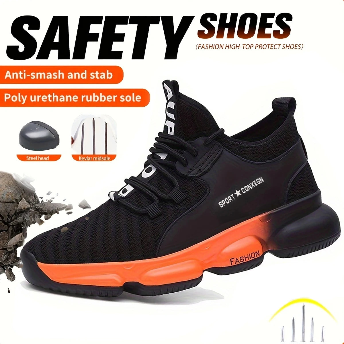 Zapatos de seguridad para hombre – Duraderos, transpirables y a la moda