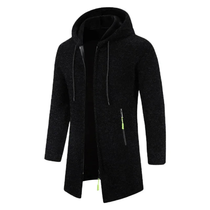 Sudaderas para hombre - Sudaderas con capucha de manga larga para hombre - Sudadera con capucha y cremallera para hombre - Abrigo de invierno oversize para hombre - Suéter negro