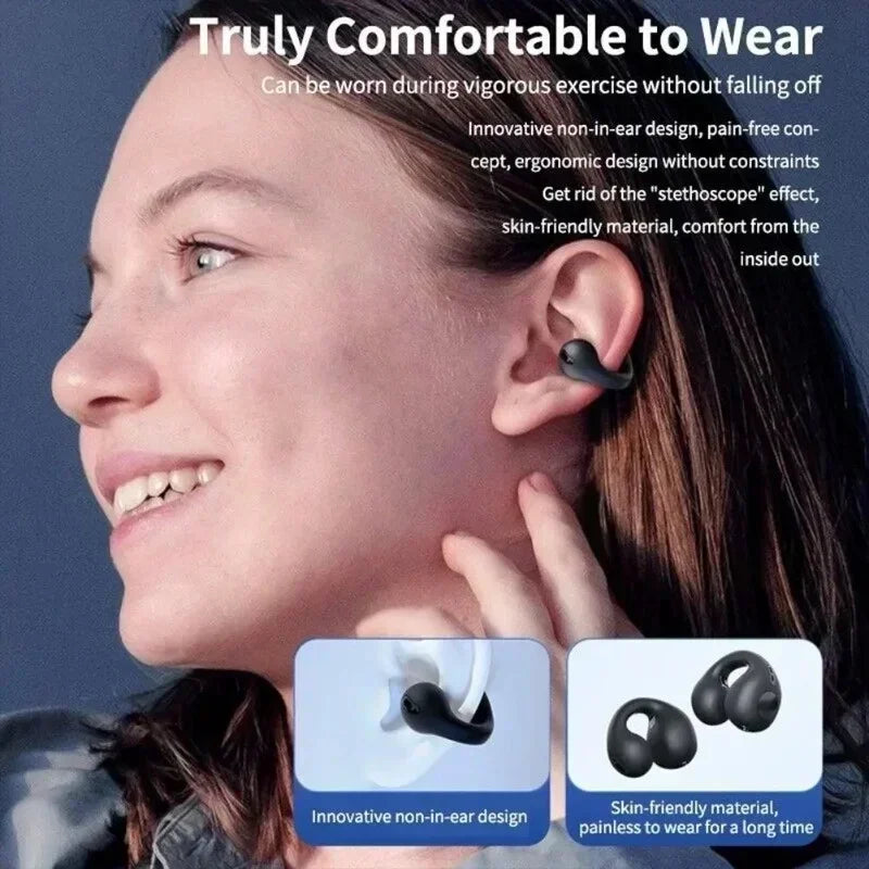 Nuevos Auriculares Inalámbricos T75 de Conducción Ósea Bluetooth 5.3 Cascos Deportivos Sonido HiFi TWS