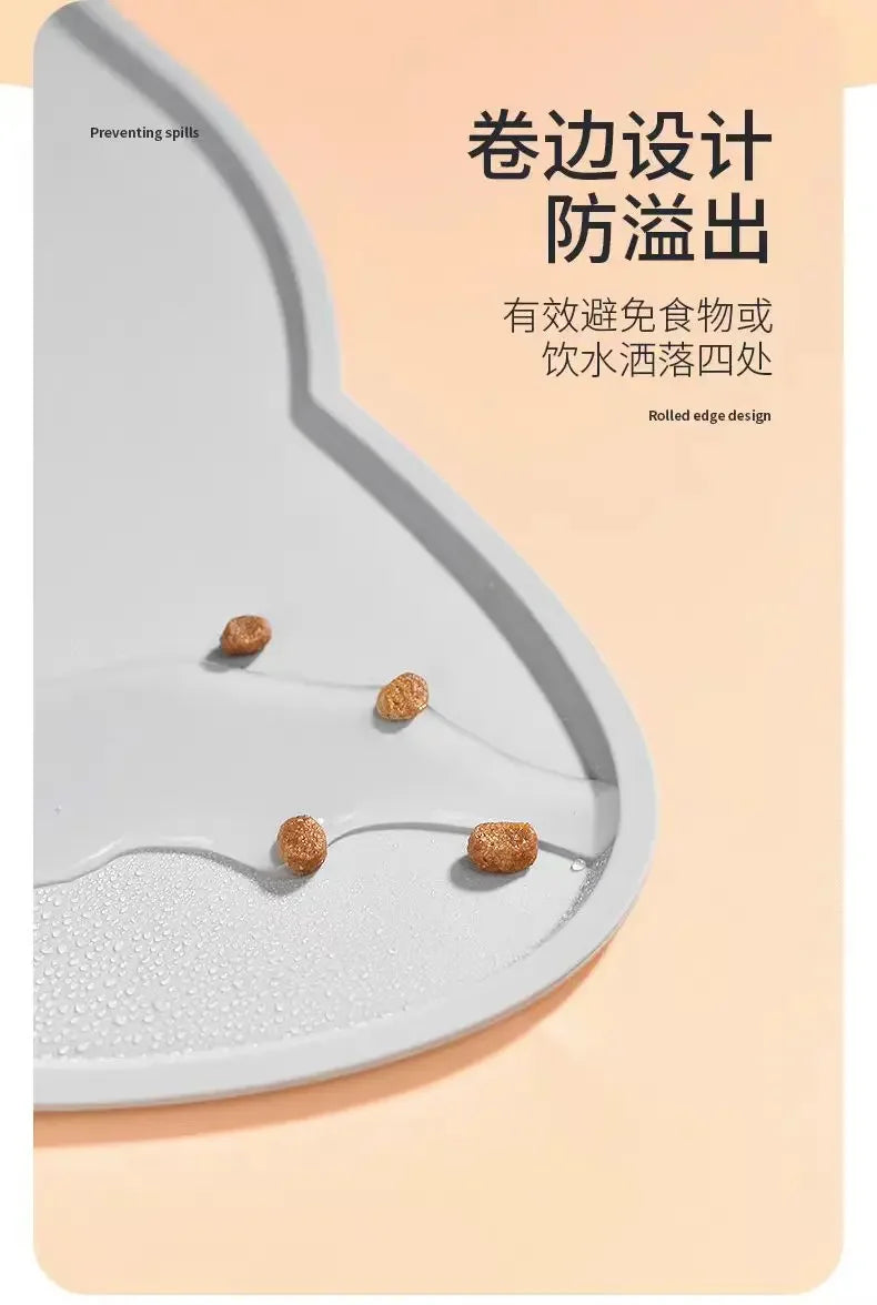 Set de table pour animaux de compagnie, tapis d'alimentation pour chats et chiens, étanche, anti-fuite, avec tapis en silicone antidérapant et facile à nettoyer