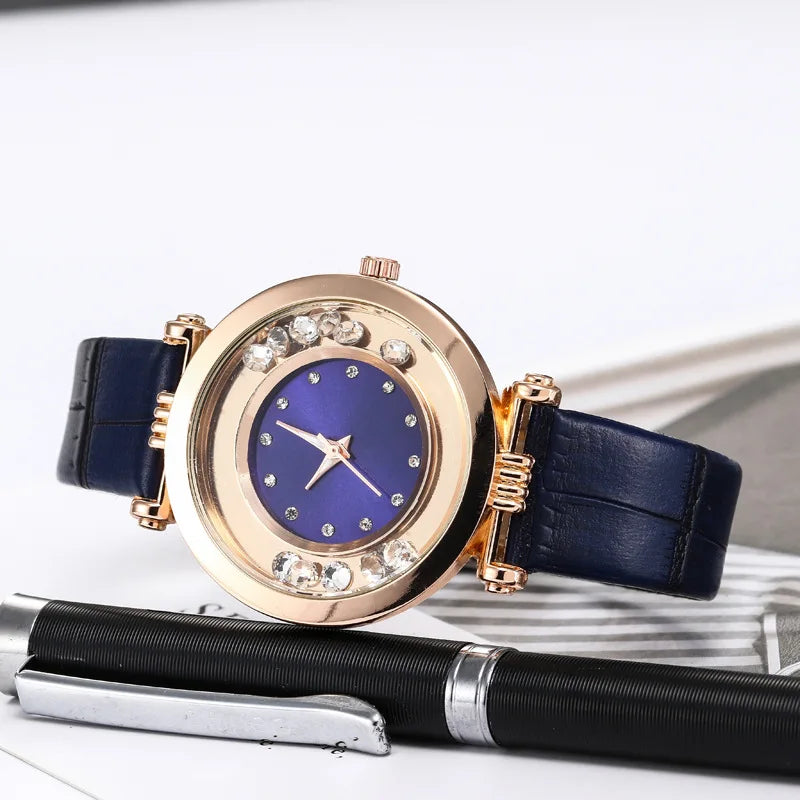 Relojes para mujer, lujo femenino, temperamento, reloj de mujer, correa de cuero, reloj de diamantes, reloj analógico de cuarzo, Reloj Mujer, Montre Femme