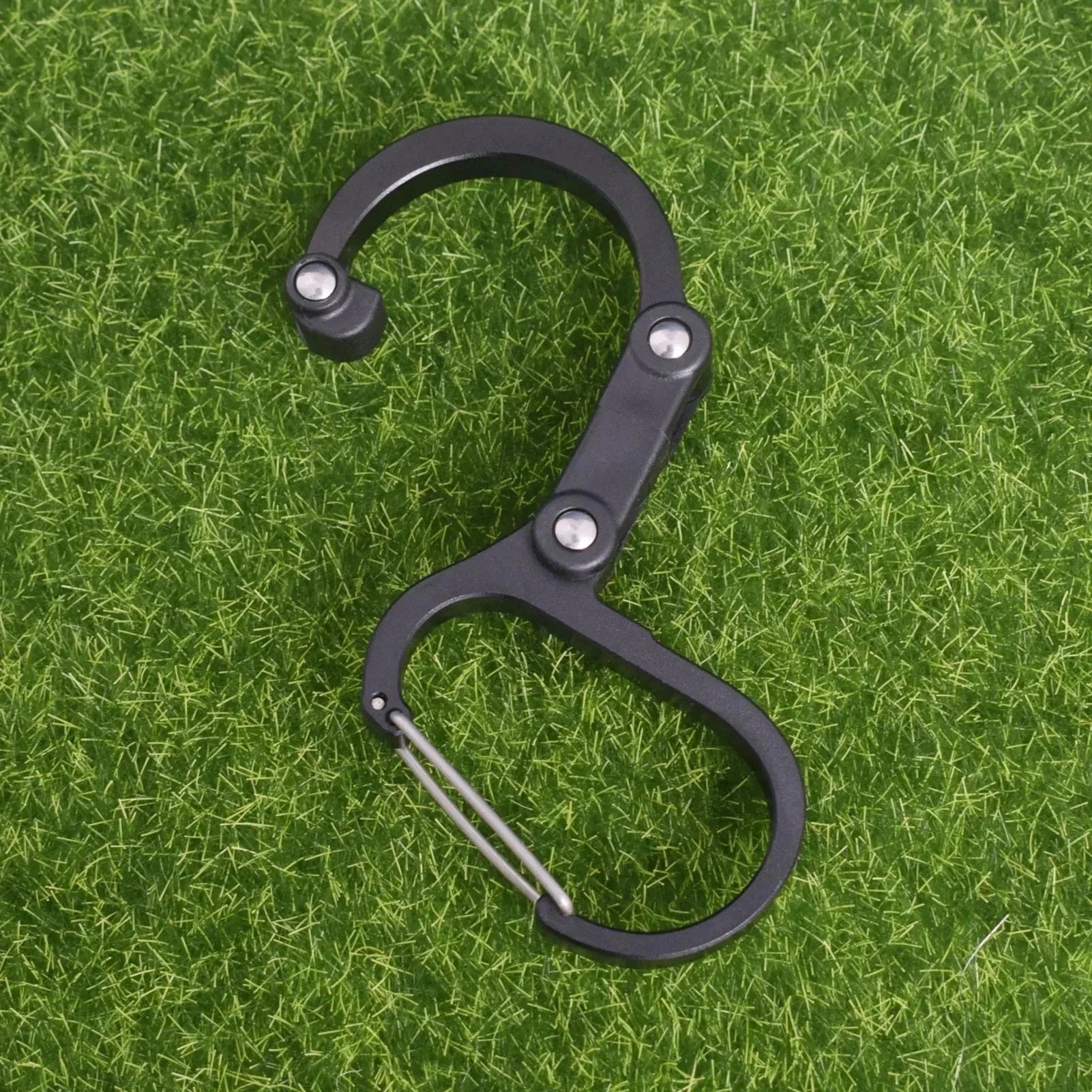 Mosquetón híbrido para acampar, clip giratorio, ganchos fuertes sin bloqueo para pesca, senderismo, viajes, mochila